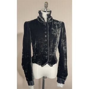 DOROTHEE SCHUMACHER Velour Lace Trimming Steampunk Jacket Victorian MED Gothic